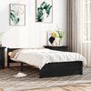 vidaXL Bed Frame without Mattress Black Solid Wood 90x190 cm Single Single