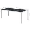 vidaXL 9 Piece Outdoor Dining Set Steel Black