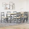 vidaXL 7 Piece Dining Set Panama Grey Solid Wood Pine