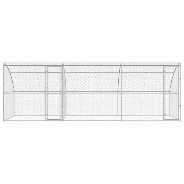 vidaXL Dog Kennel 3 pcs Silver 6 x 2 x 2 m Galvanised steel