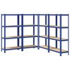 vidaXL 4-Layer Storage Shelves 4 pcs Blue Steel&Engineered Wood