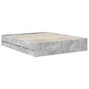 vidaXL Bed Frame with Drawer Concrete Grey 160 x 200 cm Engineer Wood
