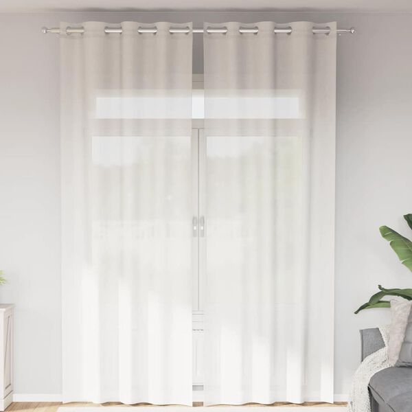 vidaXL Voile Curtains with Grommets 2 pcs White
