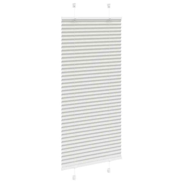 vidaXL Pleated Blind Light Grey 65x100 cm Fabric Width 64.4 cm Polyester
