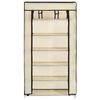 vidaXL Shoe Cabinet with Cover Cream 58x28x106 cm Fabric