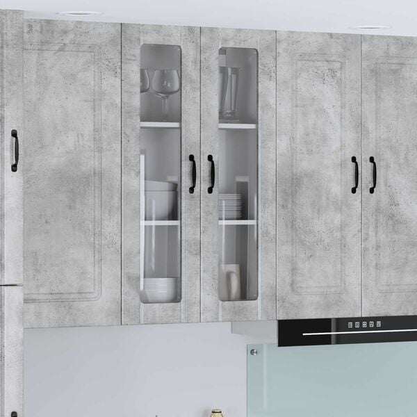 vidaXL Kitchen Wall Cabinet with Door Concrete Grey 60 x 31 x 100 cm