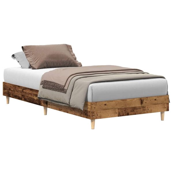 vidaXL Bed Frame No Mattress Old Wood 100x200 cm Engineered Wood