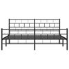 vidaXL Metal Bed Frame without Mattress with Footboard Black 180x200cm