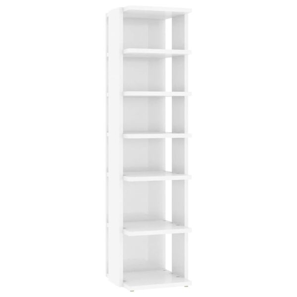 vidaXL Shoe Cabinets 2 pcs High Gloss White 27.5x27x102 cm
