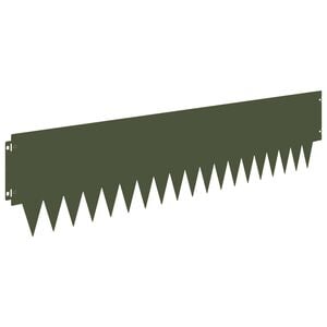 vidaXL Lawn Edging 10 pcs 103 x 25 cm Steel Olive Green