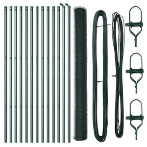 vidaXL Fence Post Green 25 x 1.6 m (13 mm mesh) Steel and PVC