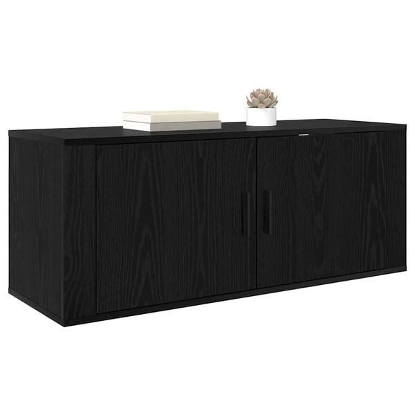 vidaXL Wall Mounted TV Cabinet Black Oak 100 x 34.5 x 40 cm