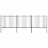 vidaXL Garden Fence with Spear Top Steel 537x150 cm Black