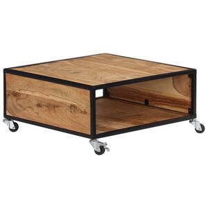 vidaXL Coffee Table | Natural Acacia | Solid Acacia Wood | Medium | Rollable