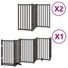 vidaXL Dog Gate with Door Foldable 12 Panels Black 600 cm Poplar Wood
