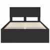 vidaXL Bed Frame with Headboard Black 120 x 190 cm Engineered wood