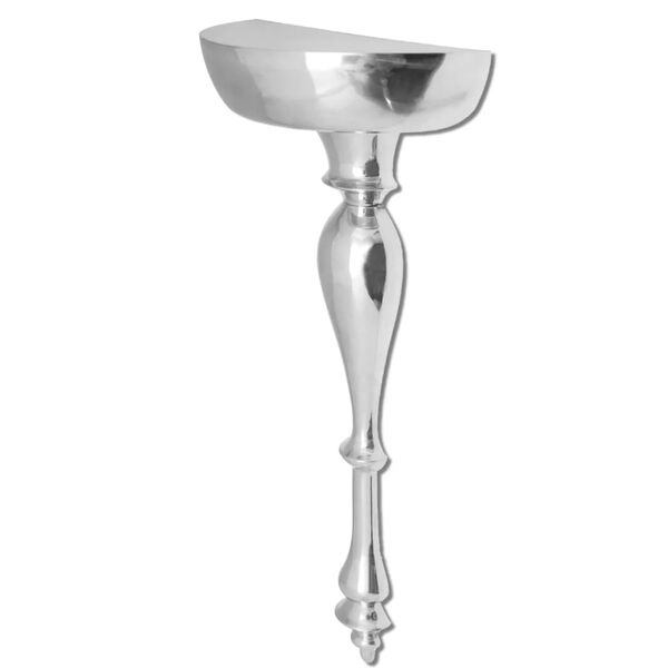 vidaXL Shelf/Console Table Wall-Mounted Aluminium Silver 35x17x81 cm