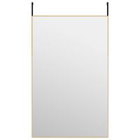 vidaXL Door Mirror Gold 50x80 cm Glass and Aluminium