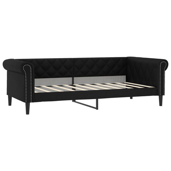 vidaXL Day Bed without Mattress Black 90x190 cm Single Faux Leather