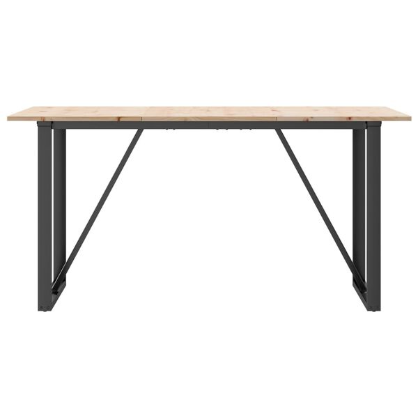 vidaXL Dining Table O-Frame 140x80x75 cm Solid Wood Pine and Steel