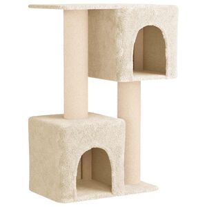 vidaXL Cat Tree with Sisal Scratching Posts Cream 114 cm
