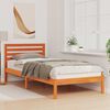 vidaXL Bed Frame with Headboard Wax Brown 90 x 210 cm Solid Pine Wood