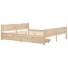 vidaXL Bed Frame without Mattress with 2 Drawers Solid Wood 200x200 cm
