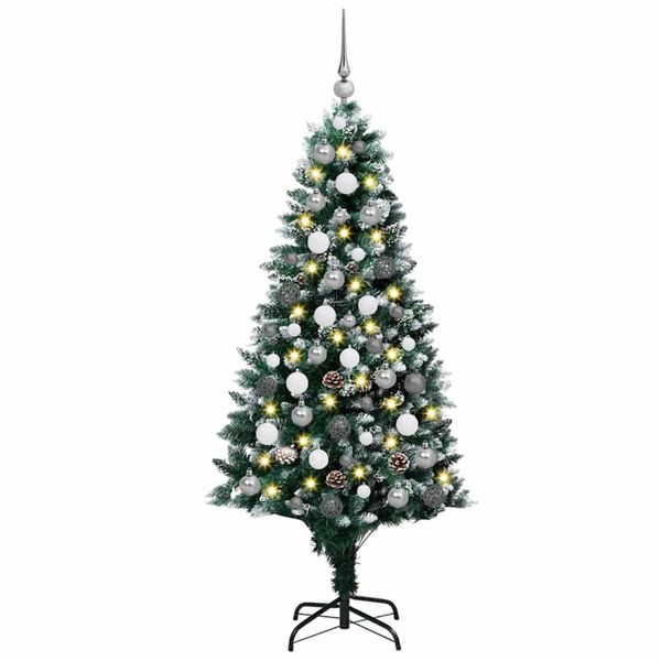 vidaXL Artificial Christmas Tree with 300 LEDs with Stand Green 180 cm