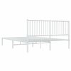 vidaXL Metal Bed Frame without Mattress with Headboard White 150x200cm