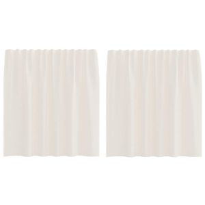 vidaXL Voile Curtains with Tab Top 2 pcs Cream