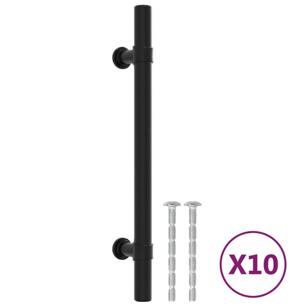 vidaXL Cabinet Handles 10 pcs Black 128 mm Stainless Steel