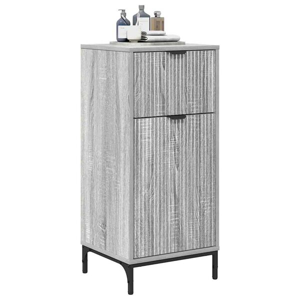 vidaXL Bathroom Cabinet Grey sonoma 39.5 x 36 x 88 cm Engineered wood