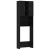 vidaXL Washing Machine Cabinet Black Oak 64x25.5x190 cm