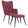 vidaXL Relaxing Chair with a Stool Wine Red Fabric