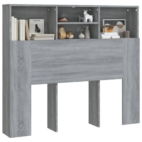 vidaXL Headboard Cabinet Grey Sonoma 120x19x103.5 cm