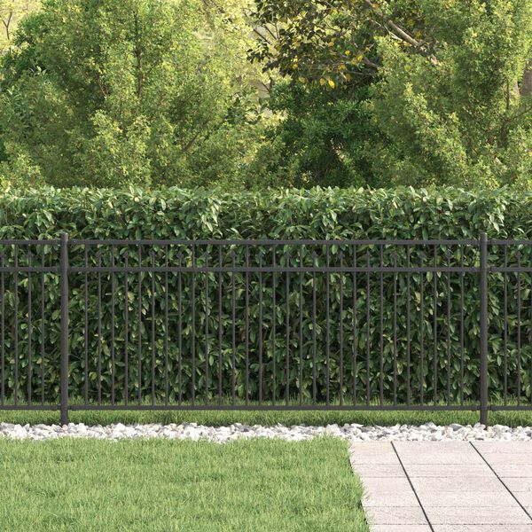 vidaXL Spike Fence Black 200 x 130 cm Powder-Coated Steel