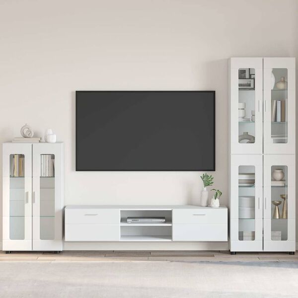 vidaXL Sideboard High Gloss White 55.5 x 29 x 103 cm Engineered Wood