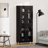 vidaXL Highboard 2 pcs Black Oak Engineered Wood and Glass