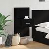 vidaXL Wall-mounted Bedside Cabinet with LED Lights Black