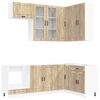 vidaXL Kitchen Unit PORTO 8 pcs Sonoma Oak Engineered Wood
