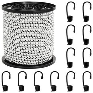 vidaXL Bungee Cords with Hooks 4 mm Black and White PP and Rubber