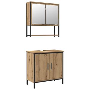 vidaXL Bathroom Furniture Set 2 pcs Brown Engineered wood