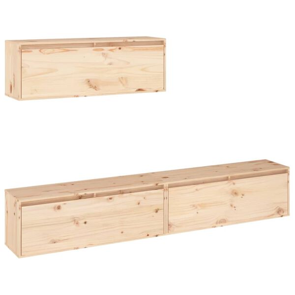 vidaXL TV Cabinets 3 pcs Solid Wood Pine