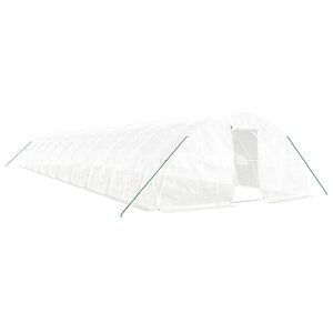 vidaXL Greenhouse with Steel Frame White 100 m&sup2; 20x5x2.3 m