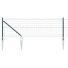 vidaXL Fence with Post Green 0.4 x 25 m Steel and PVC