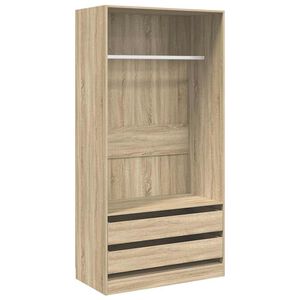 vidaXL Wardrobe Sonoma Oak 100x50x200 cm Engineered Wood