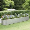 vidaXL Garden Raised Bed Silver 554x100x68 cm Powder-coated Steel