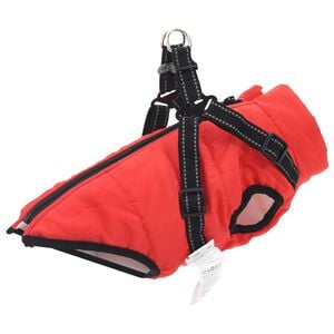 vidaXL Dog Coat Red L24 Fleece and Polyester