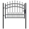 vidaXL Fence Gate with Spear Top KAMPEN 103 x 75 cm Steel Grey