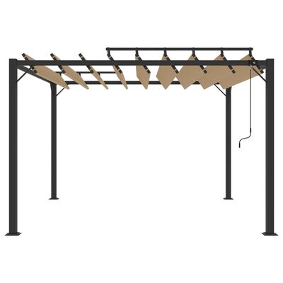 vidaXL Gazebo with Louvered Roof 3x3 m Taupe Fabric and Aluminium